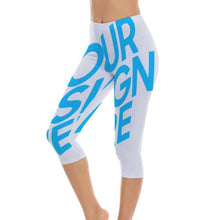 Charger l'image dans la galerie, Impression d'image unique Pantalon de yoga taille haute Femme legging 3/4 personnalisé avec photo motif texte logo