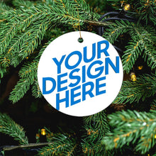 Charger l'image dans la galerie, Décoration/ornement ronde Céramique de Noël GY0902007 impression personnalisée avec texte photo logo motif