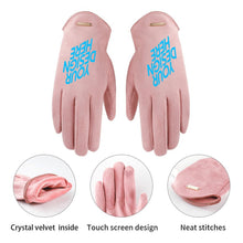 Charger l'image dans la galerie, Gants femme en daim personnalisés avec photo motif texte