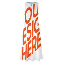 Charger l'image dans la galerie, Grande taille femmes maxi robe longue sans manches GQ personnalisé avec photos motif texte logo (conception multi-images)
