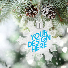 Charger l'image dans la galerie, Décoration / ornement de Noël en forme de flocon de neige à vendre personnalisé avec motif photo logo texte