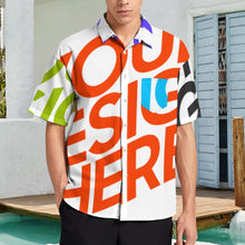 Charger l'image dans la galerie, Impression des multi-images chemise manches courtes grande taille ample cool moderne homme B339 personnalisé avec photo logo motif texte