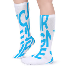 Charger l'image dans la galerie, 5 pièces chaussettes longues respirantes femme homme personnalisés avec photo logo texte motif