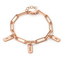 Charger l'image dans la galerie, Trombone Bracelet S0017 pour femme / homme gravé personnalisé avec texte prénom