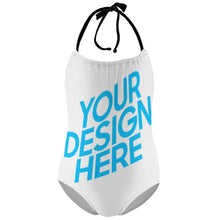 Charger l'image dans la galerie, Maillot de bain une pièce à bretelles pour fille NT017 personnalisé avec votre prénom ou vos photos
