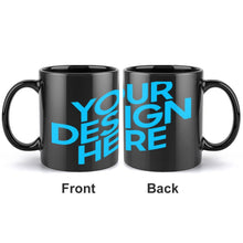 Charger l'image dans la galerie, Mug / Tasse en céramique noir personnalisé avec photo logo texte motif