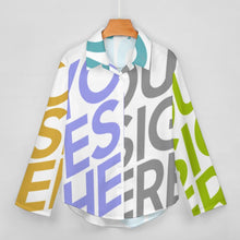 Charger l'image dans la galerie, Chemise blouse femme chic à manches longues femme B648 personnalisé avec photo logo texte motif (impression des multi-images)
