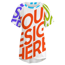 Charger l'image dans la galerie, Impression multi-images pour femmes T-shirt robe longue col rond surdimensionné Oversize AQT personnaliser avec photos motif texte logo