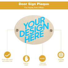 Charger l'image dans la galerie, Plaque de porte en bois (ovale) GY0903287 Personnalisé avec photo et prénom