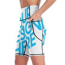 Charger l'image dans la galerie, Legging short de yoga gainant avec doubles poches femme YJ008 personnalisé avec photo texte motif logo (impression d'image unique)
