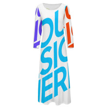 Charger l'image dans la galerie, Impression des multi-images Robe/jupe Chic en col V à manches courtes Grande taille Tendance Femme personnalisée avec motif photo logo texte