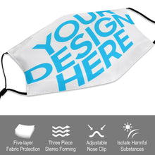 Charger l'image dans la galerie, Masque enfant original avec filtres (2 images différentes) personnalisé avec prénom photo logo texte motif