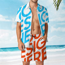 Charger l'image dans la galerie, Ensemble décontracté t-shirt et short de plage pour homme personnalisé avec photo motif logo texte (impression d’image unique)