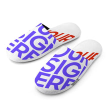 Charger l'image dans la galerie, Pantoufles / chaussons maison en coton pour femmes personnalisées avec photo texte (impression complète)