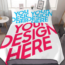 Charger l'image dans la galerie, Parure de lit réversible 3 pièces (1 housse de couette + 2 taies d'oreiller) imprimée recto verso personnalisée avec prénom motif texte