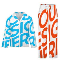 Charger l'image dans la galerie, Ensemble pyjama 2 pièces haut boutonné manches longues et pantalon enfant SDS059 personnalisé avec photo motif texte (conception une image)