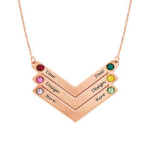 Charger l'image dans la galerie, Collier avec pendentif familiale avec pierres souhaitée X0031 gravure personnalisé avec lettre / prénom