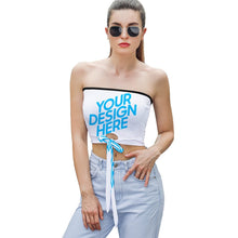Charger l'image dans la galerie, Bustier top crop top sans bretelles femme élégant Y04 personnalisé avec photo logo motif texte