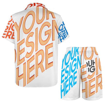 Charger l'image dans la galerie, Ensemble chemise manches courtes et short homme B339D1P personnalisée avec prénom motif texte (conception multi-images)