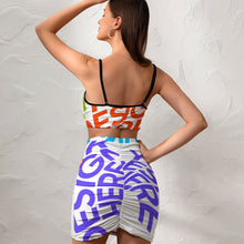 Charger l'image dans la galerie, Jupe d'été décontractée 2 pièces avec haut court et jupe NZ018 personnalisée avec photo texte motif (conception multi-images)