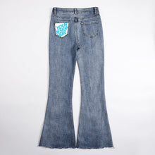 Charger l'image dans la galerie, Jean extensible évasé MC603 Personnalisé de poche avec des images et du texte (Conception multi-images)