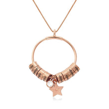 Charger l'image dans la galerie, Collier Ring Boule Diamant Etoile X0022 gravure personnalisé avec prénom