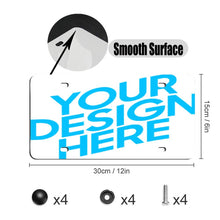 Charger l'image dans la galerie, Plaque d'immatriculation de voiture en aluminium 15x30cm Personnalisé avec photo et logo