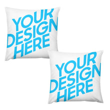 Charger l'image dans la galerie, Lot de 2 housses de coussin en peluche design double face personnalisées avec photo motif texte