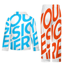 Charger l'image dans la galerie, Ensemble pyjama 2 pièces haut boutonné manches longues et pantalon enfant SDS059 personnalisé avec photo motif texte (conception une image)