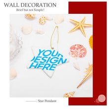 Charger l'image dans la galerie, Décoration / ornement de Noël en forme d'étoile exquis céramique personnalisé avec photo image motif texte logo