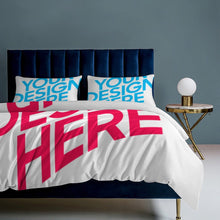 Charger l'image dans la galerie, Parure de lit réversible 3 pièces (1 housse de couette + 2 taies d'oreiller) imprimée recto verso personnalisée avec prénom motif texte