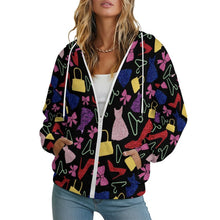 Charger l'image dans la galerie, Veste à capuche zippée femme personnalisable en tissu confort
