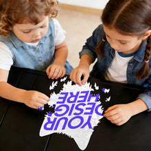Charger l'image dans la galerie, Puzzle en bois irrégulier en forme de tête de loup personnalisé avec photo texte prénom
