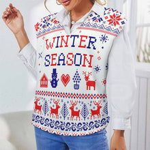 Charger l'image dans la galerie, Gilet Pull Sans Manches Femme - Col V Oversize (S-2XL)
