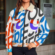 Charger l&#39;image dans la galerie, Veste zippée double pour femme MWL523 personnalisée avec prénom motif texte (conception multi-images)
