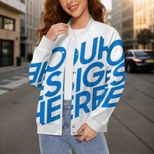 Charger l'image dans la galerie, Veste de baseball universitaire pour femme SDS2507 personnalisé avec photo texte prénom (conception une image)
