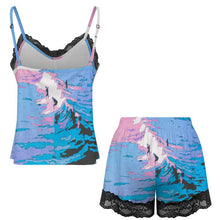 Charger l'image dans la galerie, Ensemble Pyjama Caraco Short Dentelle Personnalisable — Tissu Doux du XS au 2XL
