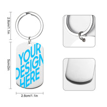 Charger l&#39;image dans la galerie, Porte-clés en métal et plaques d&#39;identification pour chien avec la même image des deux côtés personnalisé avec photo texte prénom
