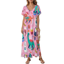 Charger l'image dans la galerie, Short Sleeved V-neck Dress Dinosaurs, Ghosts, Party
