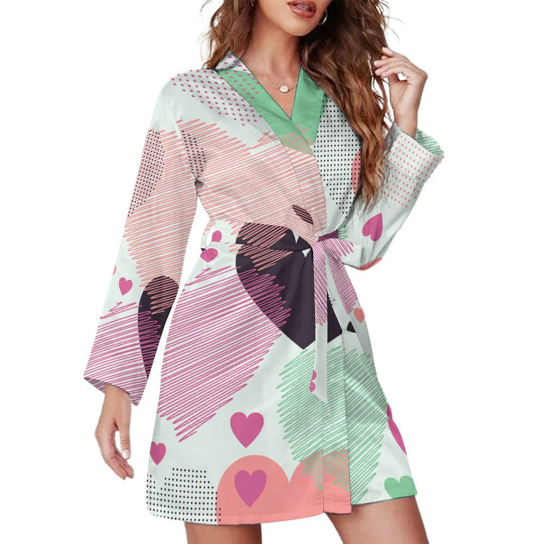 Peignoir Personnalisé Femme | Robe de Chambre Satinée avec Photo ou Texte