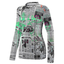 Charger l'image dans la galerie, Women's Long Sleeve T-Shirt Newspaper Graffiti
