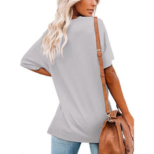 Charger l'image dans la galerie, T-shirt Col V Femme Personnalisé | Haut Ample Fluide
