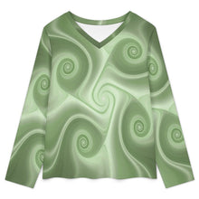 Charger l'image dans la galerie, Ensemble Pyjama Femme Personnalisé Col V Manches Longues
