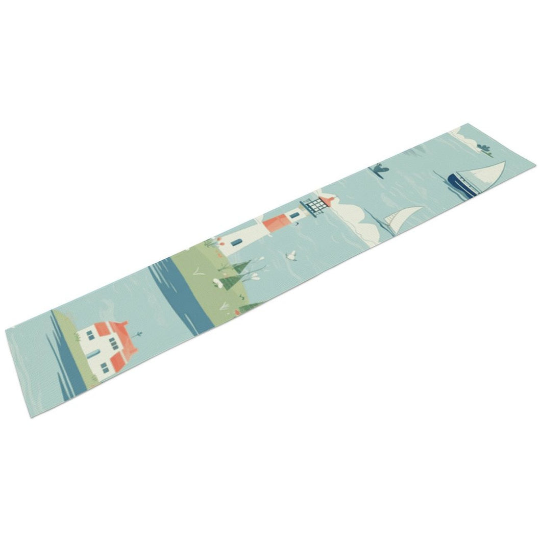 Chemin de Table Personnalisé Aspect Lin | Déco Chic avec Photo