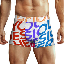 Charger l&#39;image dans la galerie, Boxer homme SDS025 imprimé en pur coton avec large ceinture élastique personnalisé avec photo texte prénom
