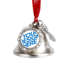 Charger l&#39;image dans la galerie, Cloche de noël décorations d&#39;arbre de noël pendentif cloche en métal ornements suspendus personnalisé avec photo motif texte
