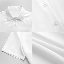 Charger l&#39;image dans la galerie, Robe chemisier à manches courtes pour femme LM448 personnalisé avec photo texte prénom
