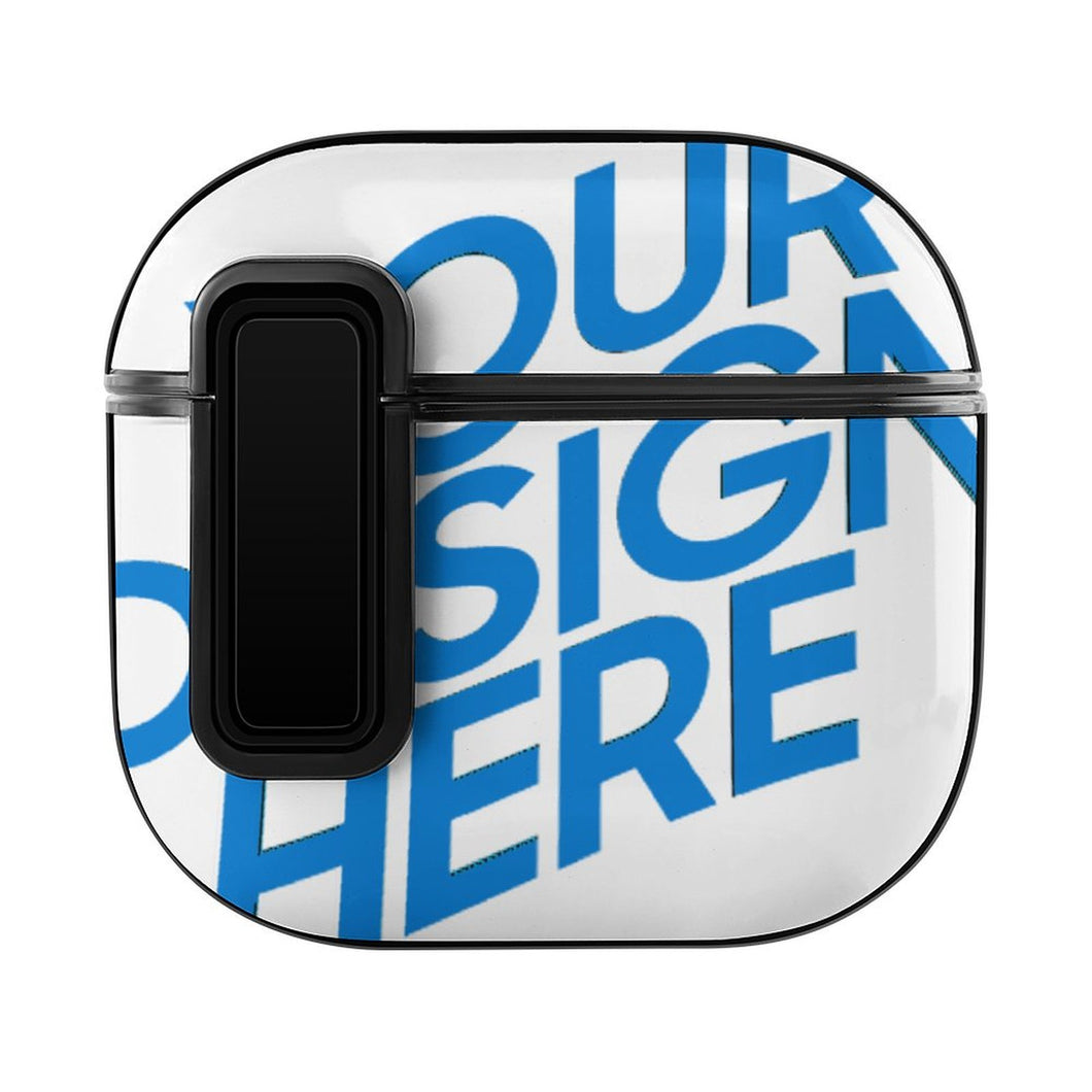 Étui pour écouteurs Apple AirPods 4 (boucle avec bordure noire) entièrement imprimé personnalisée avec prénom motif texte