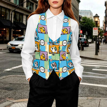 Charger l'image dans la galerie, Gilet Sans Manches Femme Col V Personnalisable Style Tailleur
