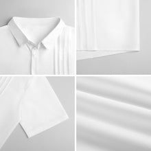 Charger l&#39;image dans la galerie, Chemise plissée homme manches courtes coupe décontractée LM005 personnalisée avec prénom motif texte (conception multi-images)

